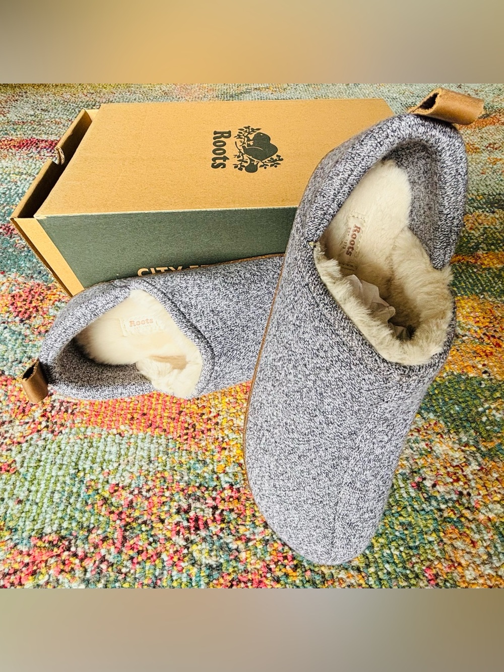 Roots “Salt & Pepper” Cozy Slippers